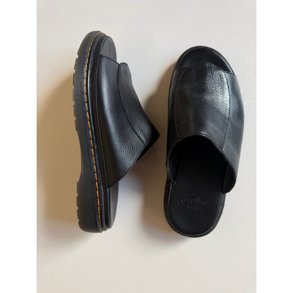 Dr. Martens Black Achava Vintage Leather Slide Mules/Sandals Size Men 9/Women 10